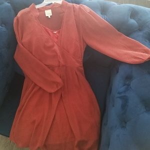 Dotted Anthropologie dress with sheath